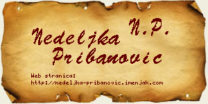 Nedeljka Pribanović vizit kartica